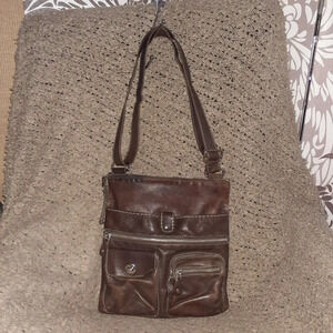 ROOTS-Venetian Village Prince-Crossbody-Chocolate Brown Tribe Leather-Excellent